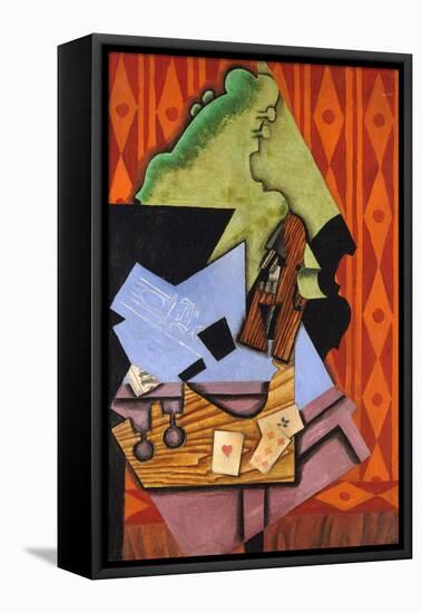 Violin and Playing Cards on a Table-Juan Gris-Framed Premier Image Canvas