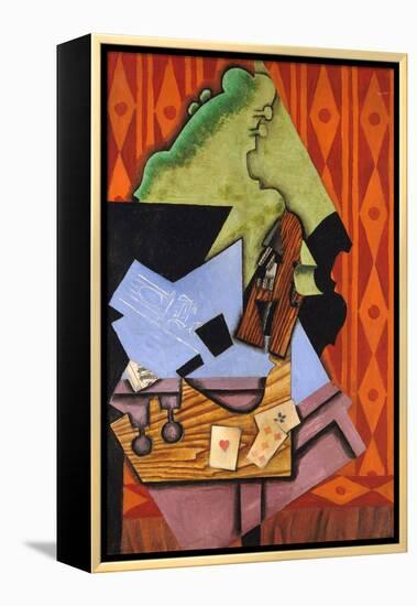 Violin and Playing Cards on a Table-Juan Gris-Framed Premier Image Canvas