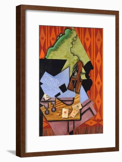 Violin and Playing Cards on a Table-Juan Gris-Framed Giclee Print