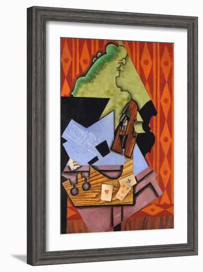 Violin and Playing Cards on a Table-Juan Gris-Framed Giclee Print