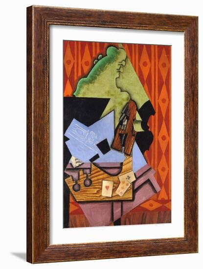 Violin and Playing Cards on a Table-Juan Gris-Framed Giclee Print