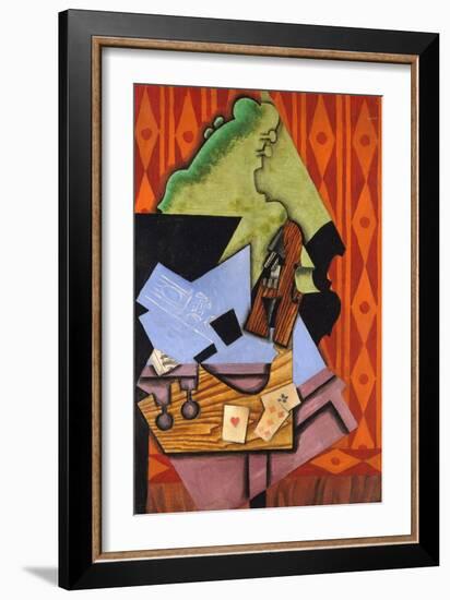 Violin and Playing Cards on a Table-Juan Gris-Framed Giclee Print