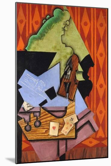 Violin and Playing Cards on a Table-Juan Gris-Mounted Giclee Print