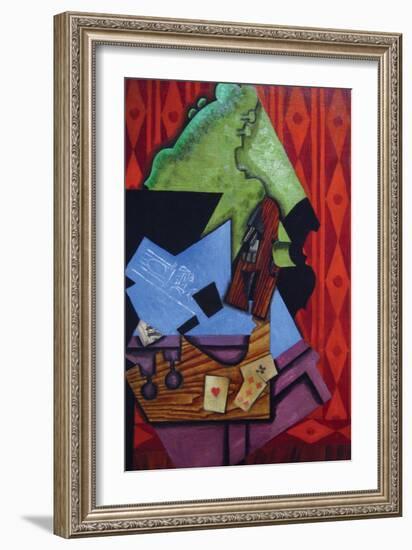 Violin and Playing Cards-Juan Gris-Framed Art Print