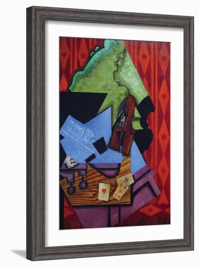 Violin and Playing Cards-Juan Gris-Framed Art Print