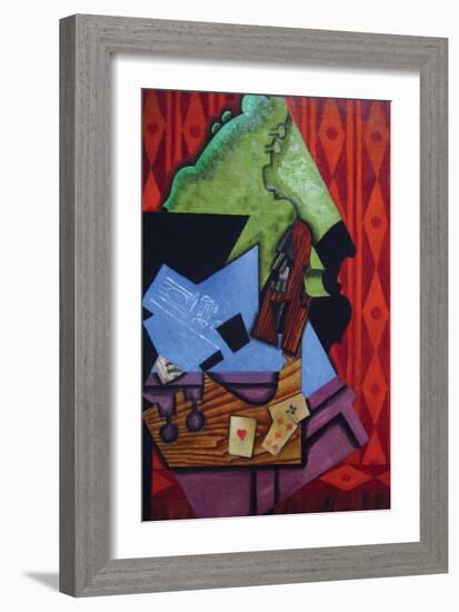 Violin and Playing Cards-Juan Gris-Framed Art Print