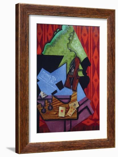 Violin and Playing Cards-Juan Gris-Framed Art Print