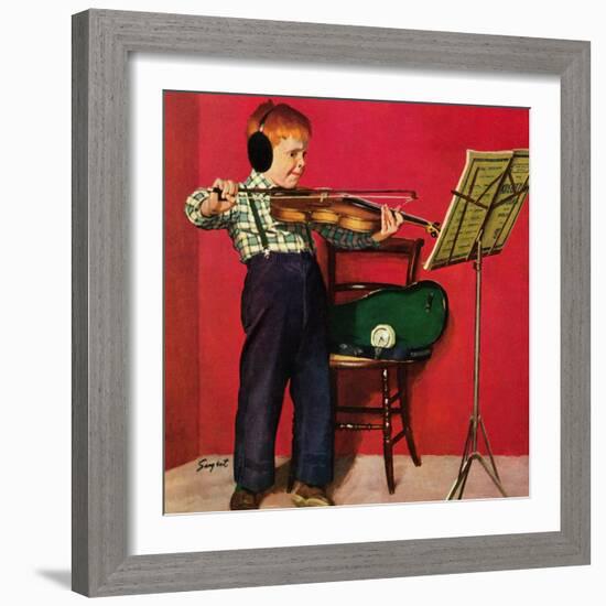 "Violin Practice", February 5, 1955-Richard Sargent-Framed Giclee Print