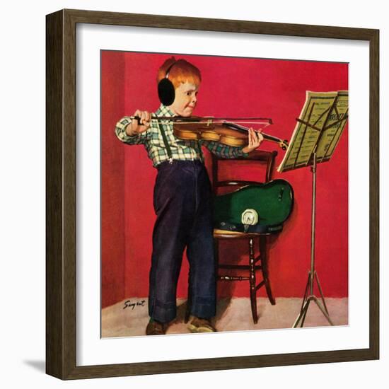 "Violin Practice", February 5, 1955-Richard Sargent-Framed Giclee Print