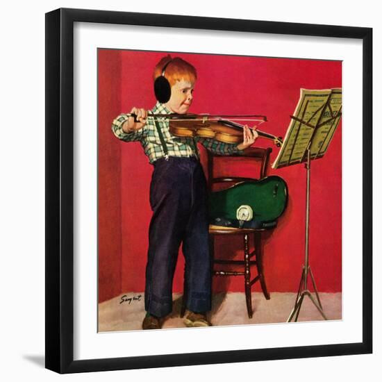 "Violin Practice", February 5, 1955-Richard Sargent-Framed Giclee Print
