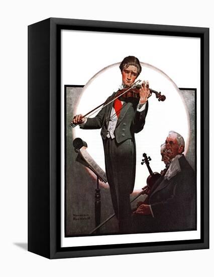 "Violin Virtuoso", April 28,1923-Norman Rockwell-Framed Premier Image Canvas