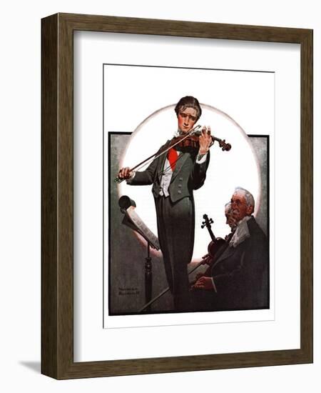 "Violin Virtuoso", April 28,1923-Norman Rockwell-Framed Giclee Print