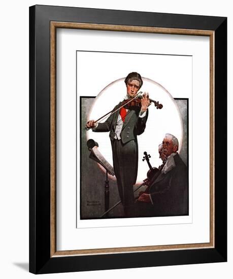 "Violin Virtuoso", April 28,1923-Norman Rockwell-Framed Giclee Print