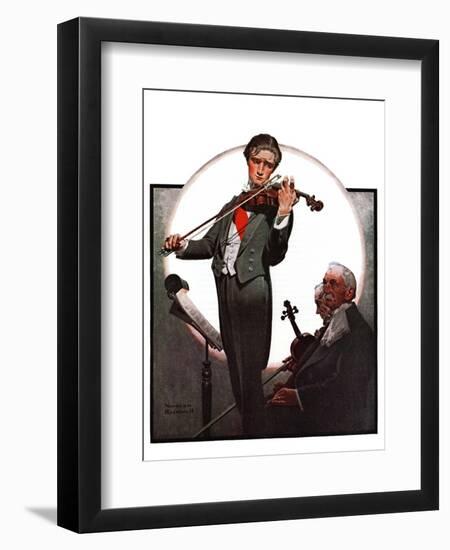 "Violin Virtuoso", April 28,1923-Norman Rockwell-Framed Giclee Print