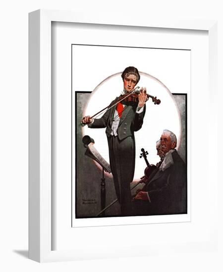 "Violin Virtuoso", April 28,1923-Norman Rockwell-Framed Giclee Print