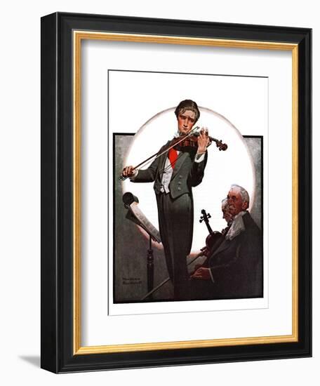 "Violin Virtuoso", April 28,1923-Norman Rockwell-Framed Giclee Print