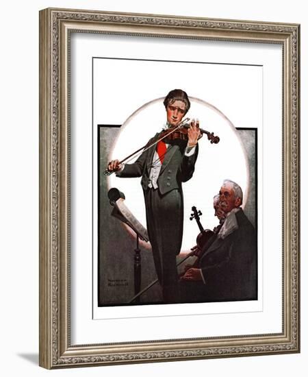 "Violin Virtuoso", April 28,1923-Norman Rockwell-Framed Giclee Print
