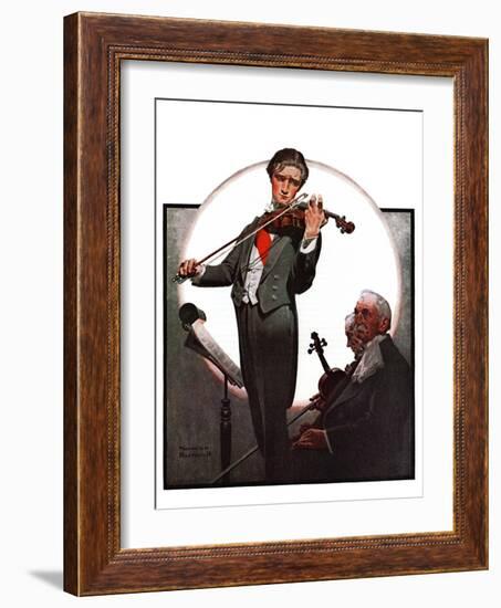 "Violin Virtuoso", April 28,1923-Norman Rockwell-Framed Giclee Print