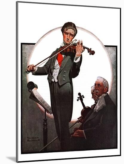 "Violin Virtuoso", April 28,1923-Norman Rockwell-Mounted Giclee Print