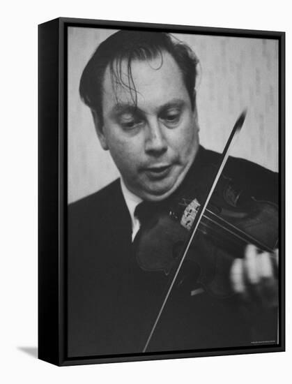 Violinist Isaac Stern Playing at a Party-Carl Mydans-Framed Premier Image Canvas