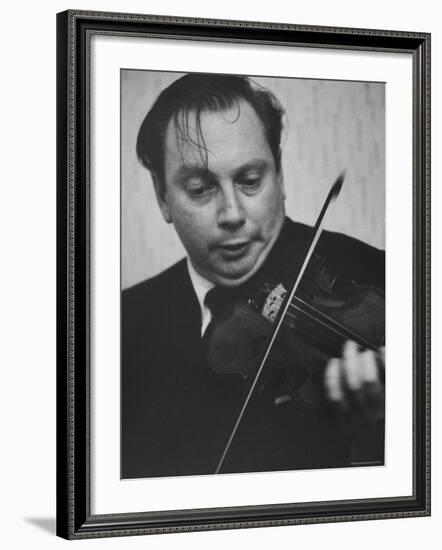 Violinist Isaac Stern Playing at a Party-Carl Mydans-Framed Premium Photographic Print