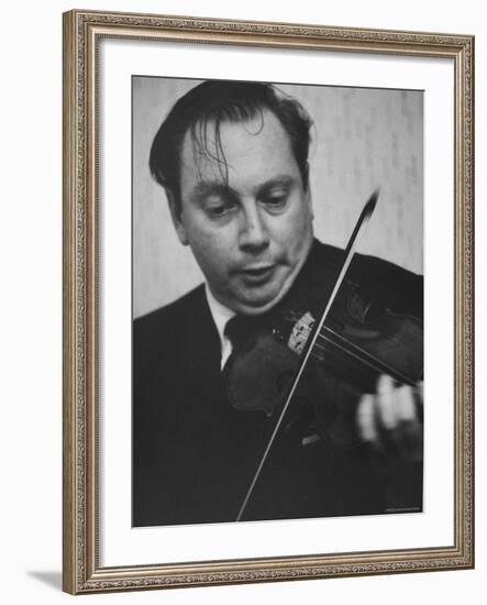 Violinist Isaac Stern Playing at a Party-Carl Mydans-Framed Premium Photographic Print