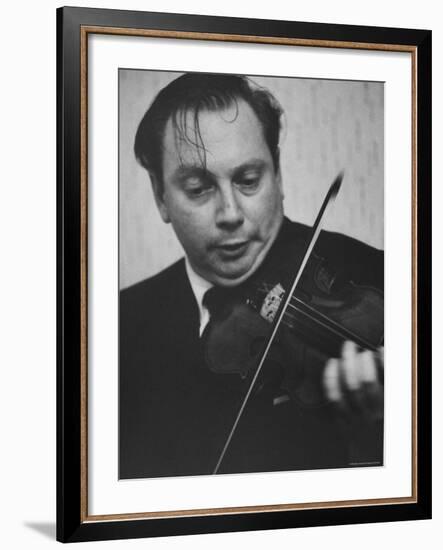 Violinist Isaac Stern Playing at a Party-Carl Mydans-Framed Premium Photographic Print