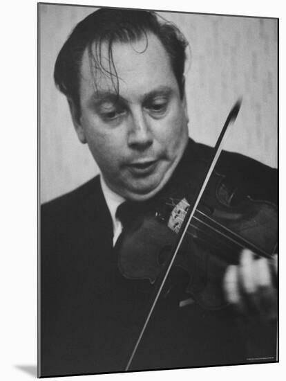 Violinist Isaac Stern Playing at a Party-Carl Mydans-Mounted Premium Photographic Print