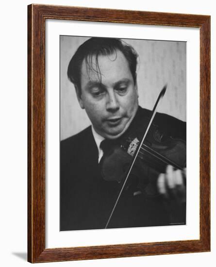 Violinist Isaac Stern Playing at a Party-Carl Mydans-Framed Premium Photographic Print