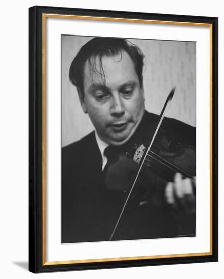 Violinist Isaac Stern Playing at a Party-Carl Mydans-Framed Premium Photographic Print