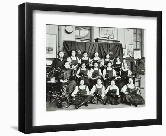 Violinists, Myrdle Street Girls School, Stepney, London, 1908-null-Framed Photographic Print