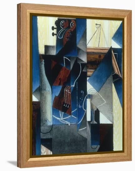 Violon et gravure accrochee (Violin and print), 1913-Juan Gris-Framed Premier Image Canvas