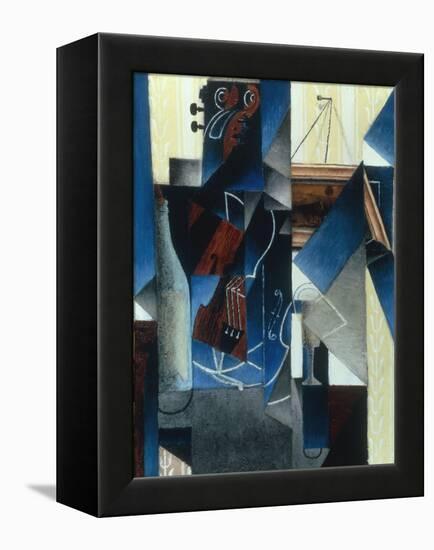 Violon et gravure accrochee (Violin and print), 1913-Juan Gris-Framed Premier Image Canvas