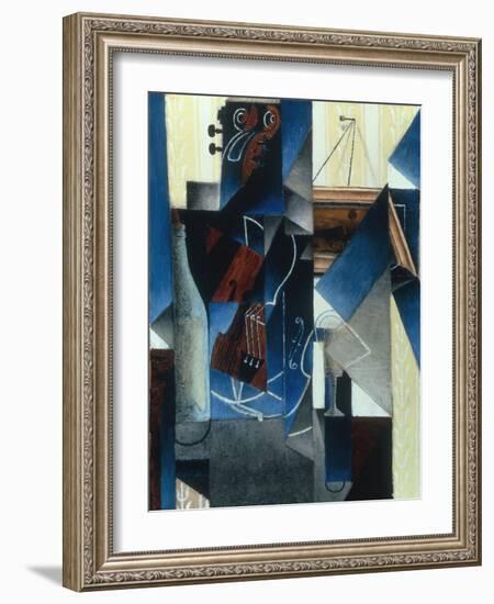 Violon et gravure accrochee (Violin and print), 1913-Juan Gris-Framed Giclee Print