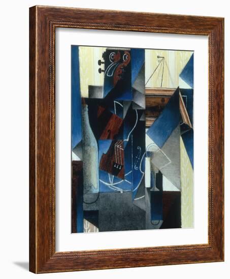 Violon et gravure accrochee (Violin and print), 1913-Juan Gris-Framed Giclee Print