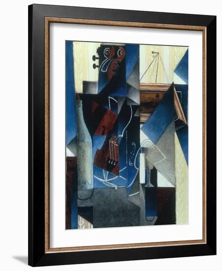 Violon et gravure accrochee (Violin and print), 1913-Juan Gris-Framed Giclee Print