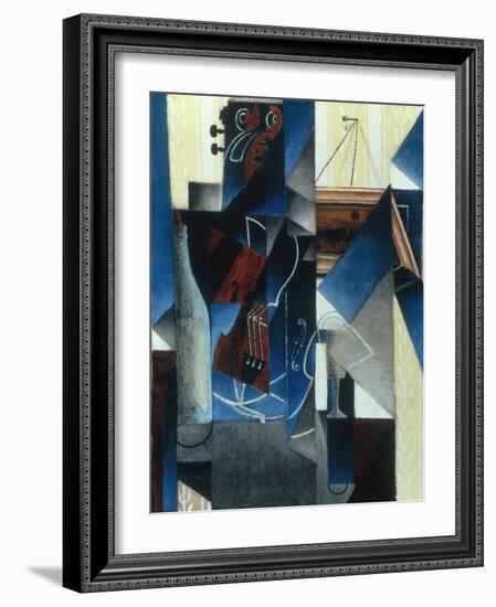 Violon et gravure accrochee (Violin and print), 1913-Juan Gris-Framed Giclee Print