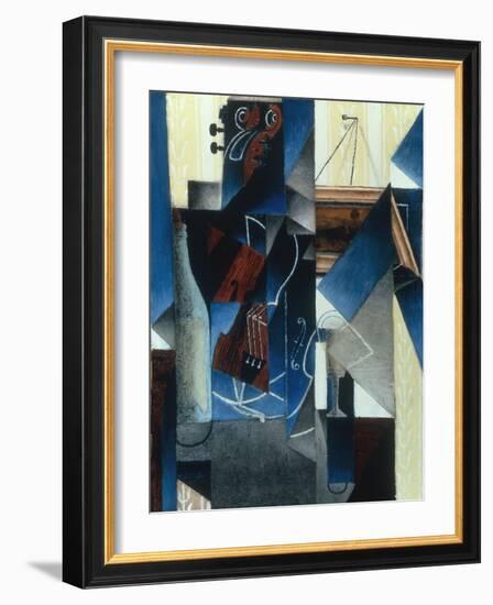 Violon et gravure accrochee (Violin and print), 1913-Juan Gris-Framed Giclee Print