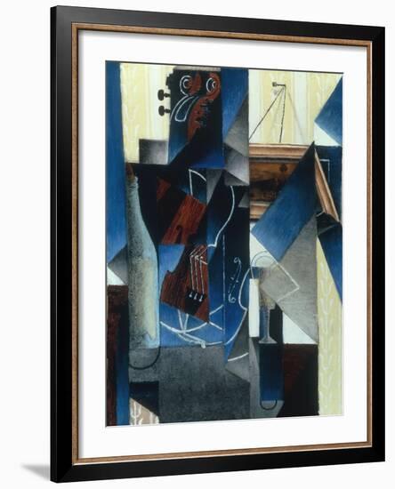 Violon et gravure accrochee (Violin and print), 1913-Juan Gris-Framed Giclee Print