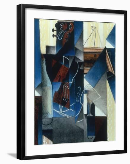 Violon et gravure accrochee (Violin and print), 1913-Juan Gris-Framed Giclee Print