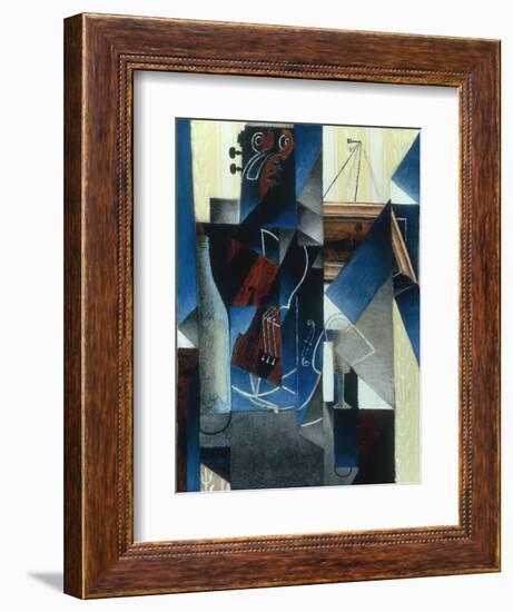 Violon et gravure accrochee (Violin and print), 1913-Juan Gris-Framed Giclee Print