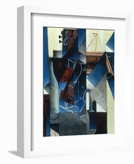 Violon et gravure accrochee (Violin and print), 1913-Juan Gris-Framed Giclee Print