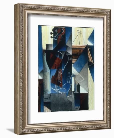 Violon et gravure accrochee (Violin and print), 1913-Juan Gris-Framed Premium Giclee Print