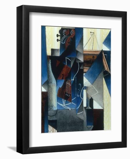 Violon et gravure accrochee (Violin and print), 1913-Juan Gris-Framed Premium Giclee Print