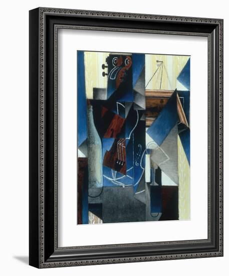 Violon et gravure accrochee (Violin and print), 1913-Juan Gris-Framed Premium Giclee Print