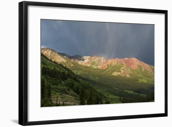 Virga and Storm Moving over Mountains in Colorado-Howie Garber-Framed Photographic Print