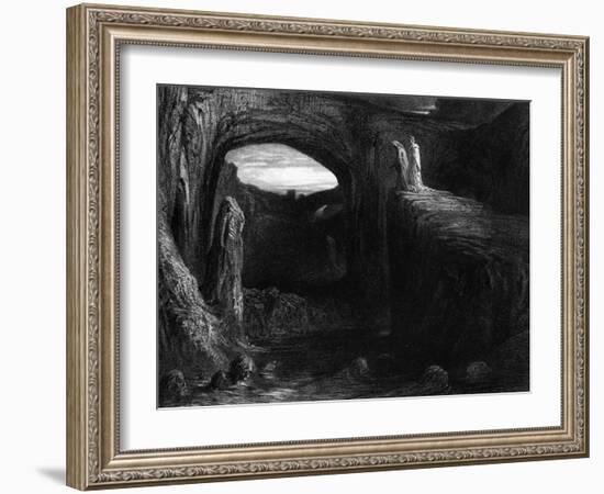 Virgil (70-19 BC) and Dante Entering Hell, Illustration from "The Divine Comedy"-Gustave Doré-Framed Giclee Print