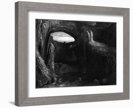 Virgil (70-19 BC) and Dante Entering Hell, Illustration from "The Divine Comedy"-Gustave Doré-Framed Giclee Print