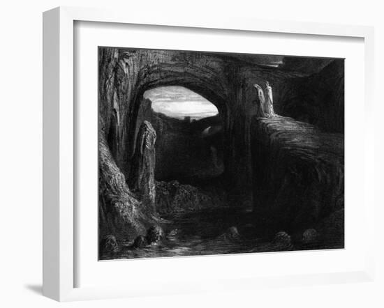 Virgil (70-19 BC) and Dante Entering Hell, Illustration from "The Divine Comedy"-Gustave Doré-Framed Giclee Print