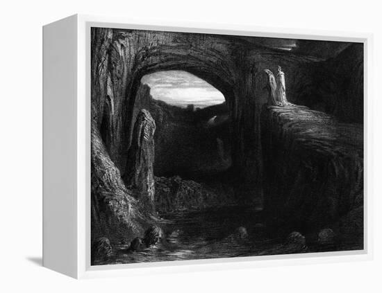 Virgil (70-19 BC) and Dante Entering Hell, Illustration from "The Divine Comedy"-Gustave Doré-Framed Premier Image Canvas